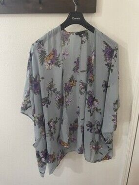 Floral Swimsuit Cover or Cardigan Plus Size 2X